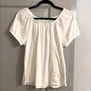 White Short Sleeve Blouse